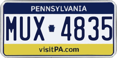 PA license plate MUX4835
