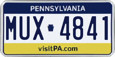 PA license plate MUX4841