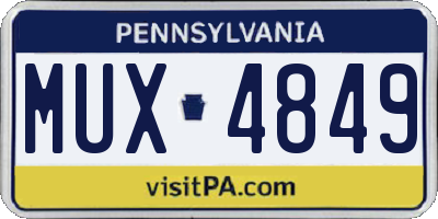 PA license plate MUX4849