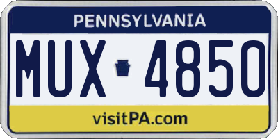 PA license plate MUX4850