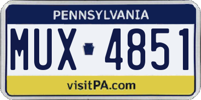PA license plate MUX4851