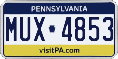 PA license plate MUX4853
