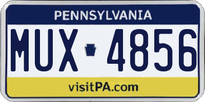 PA license plate MUX4856