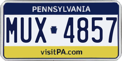 PA license plate MUX4857