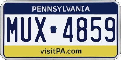PA license plate MUX4859