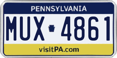 PA license plate MUX4861