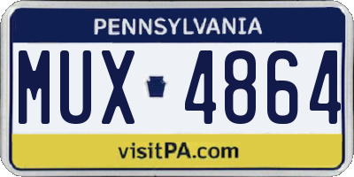 PA license plate MUX4864