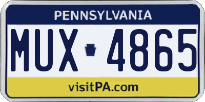 PA license plate MUX4865