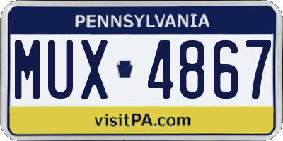 PA license plate MUX4867