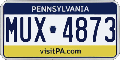 PA license plate MUX4873