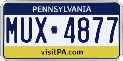 PA license plate MUX4877