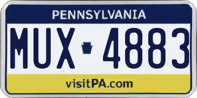 PA license plate MUX4883