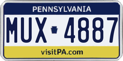 PA license plate MUX4887