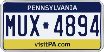 PA license plate MUX4894