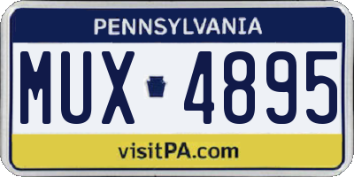 PA license plate MUX4895