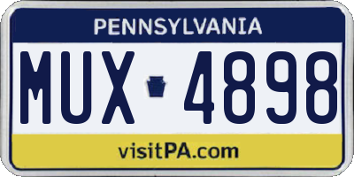 PA license plate MUX4898