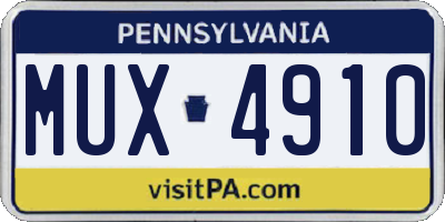 PA license plate MUX4910
