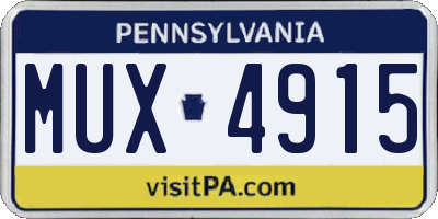 PA license plate MUX4915