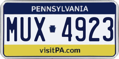 PA license plate MUX4923