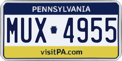 PA license plate MUX4955