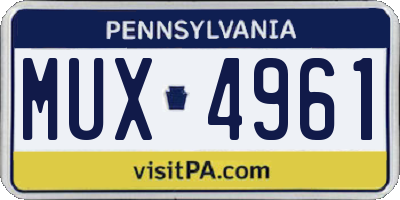 PA license plate MUX4961
