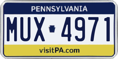 PA license plate MUX4971