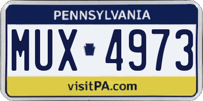 PA license plate MUX4973