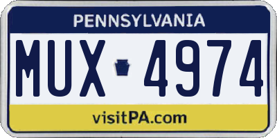 PA license plate MUX4974