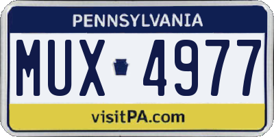 PA license plate MUX4977
