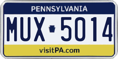 PA license plate MUX5014