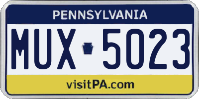 PA license plate MUX5023