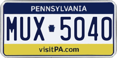 PA license plate MUX5040