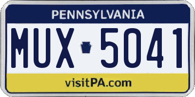 PA license plate MUX5041