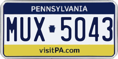 PA license plate MUX5043