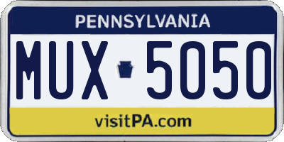 PA license plate MUX5050