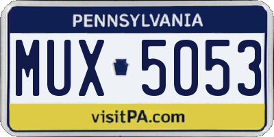 PA license plate MUX5053