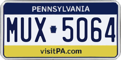 PA license plate MUX5064