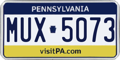 PA license plate MUX5073