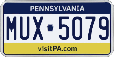 PA license plate MUX5079