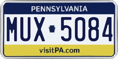 PA license plate MUX5084