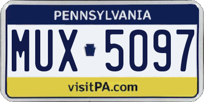 PA license plate MUX5097