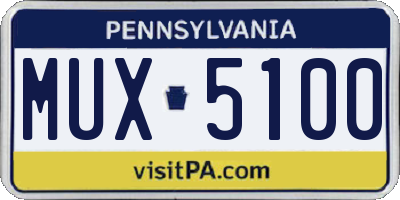 PA license plate MUX5100