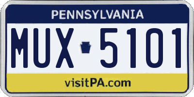 PA license plate MUX5101