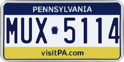 PA license plate MUX5114