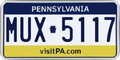 PA license plate MUX5117