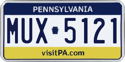 PA license plate MUX5121
