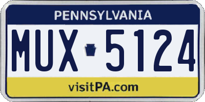 PA license plate MUX5124