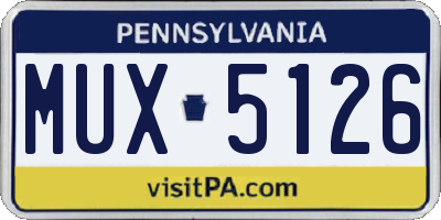 PA license plate MUX5126