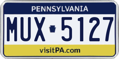 PA license plate MUX5127