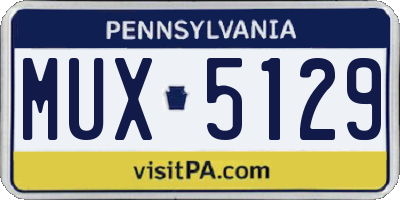 PA license plate MUX5129